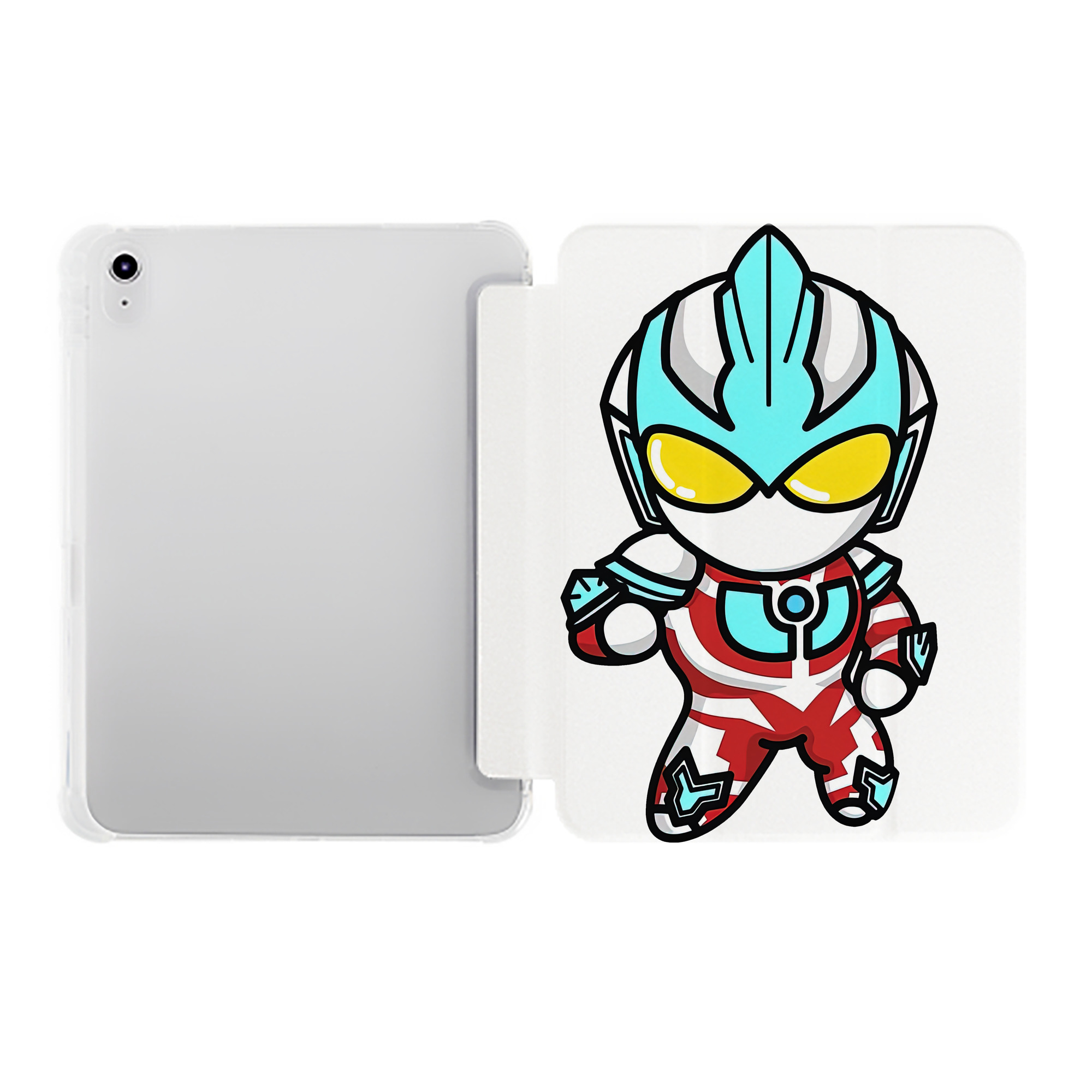 （画像用） ウルトラマン Ultraman IPad ケース ペン収納付き 三つ折りスタンド PUレザー×シリコン 対応機種9.5/10.5/10.9インチ